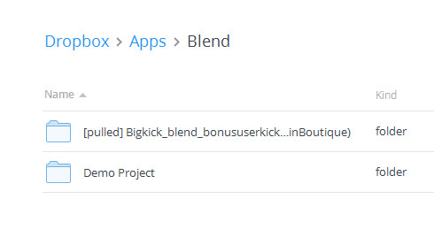 Synced Blend Dropbox Folder