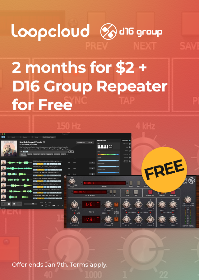 Try Loopcloud today and get millions of royalty-free samples and loops