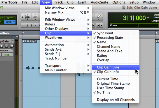 Clip-Based Gain Tutorial in Pro Tools 10