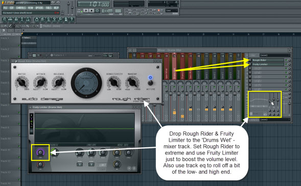 Add Compressor To The Drums Wet Mixer Track
