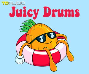 Loopmasters juicy drums edm  trance  techno  hard dance  dnb  pop  hiphop kicks snares perc hats 300 x 250