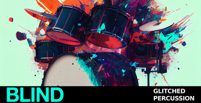 Blind audio glitched percussion banner