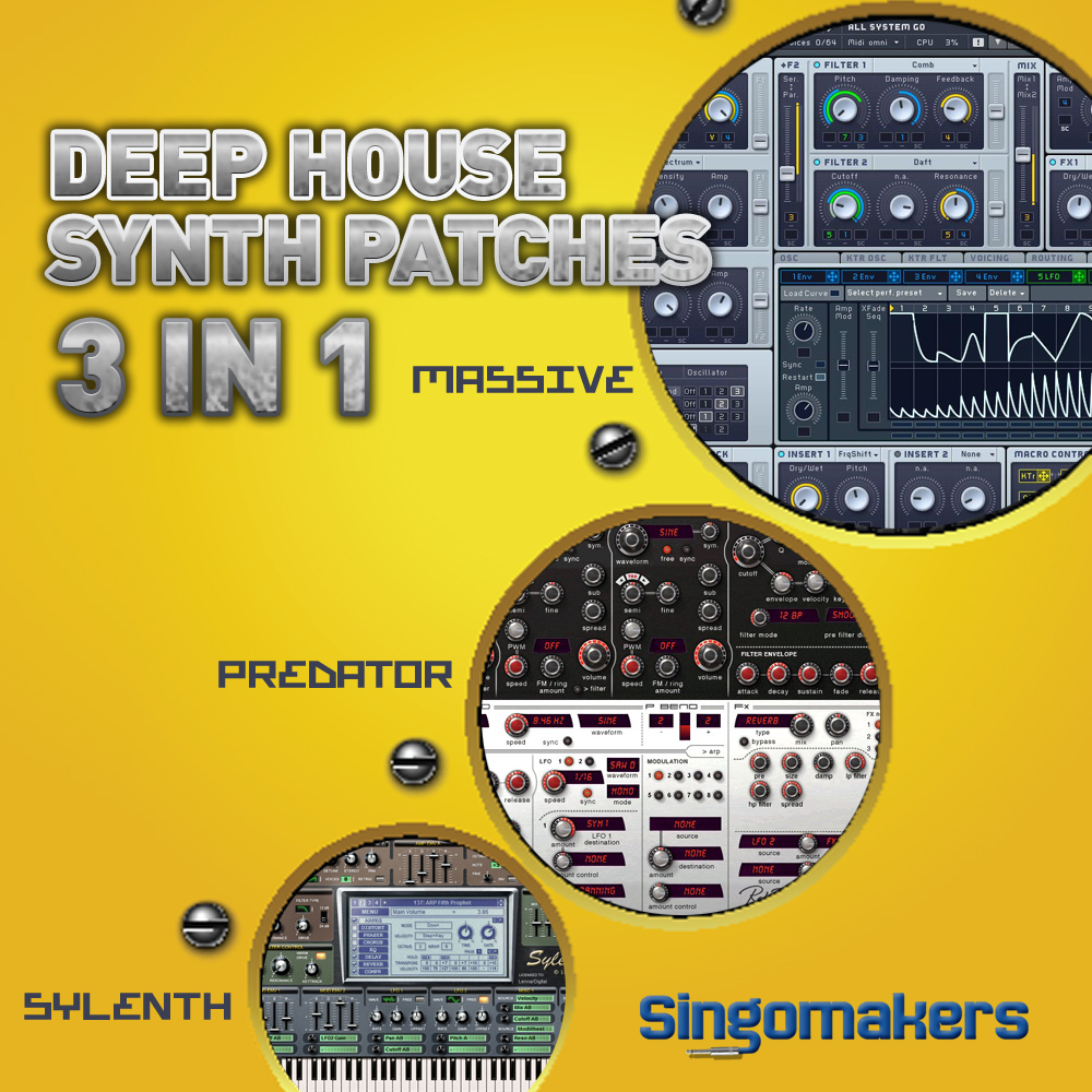 House Synth Presets, Deep House Synth Patches 3 in 1, Deep House